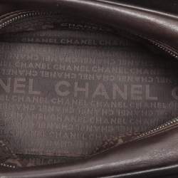 Pre Owned Chanel Brown Quilted Leather Frame Bag