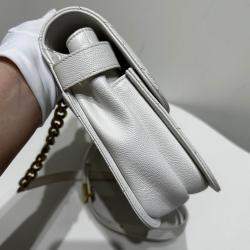 Pre Owned Chanel White Caviar Quilted Small Top Handle Flap Bag