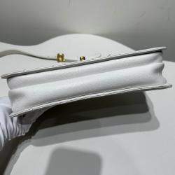 Pre Owned Chanel White Caviar Quilted Small Top Handle Flap Bag