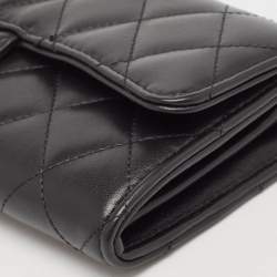 Chanel Black Quilted Leather Classic Flap Continental Wallet