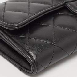 Chanel Black Quilted Leather Classic Flap Continental Wallet