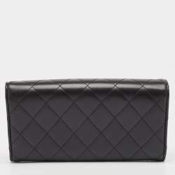 Chanel Black Quilted Leather Classic Flap Continental Wallet