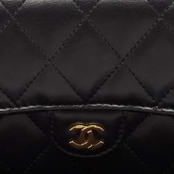 Chanel Black Quilted Leather Classic Flap Continental Wallet