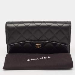Chanel Black Quilted Leather Classic Flap Continental Wallet