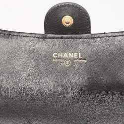 Chanel Black Quilted Leather Classic Flap Continental Wallet