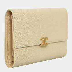 Chanel Beige CC Flap Long Wallet