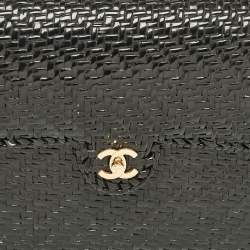 Chanel Black Woven Wicker Jumbo Classic Flap Bag