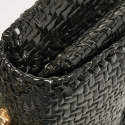 Chanel Black Woven Wicker Jumbo Classic Flap Bag