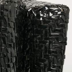 Chanel Black Woven Wicker Jumbo Classic Flap Bag