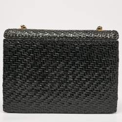 Chanel Black Woven Wicker Jumbo Classic Flap Bag