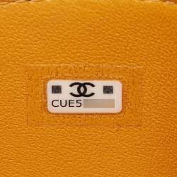 Pre Owned Chanel Yellow Quilted Leather Mini Vanity Case Chain Bag