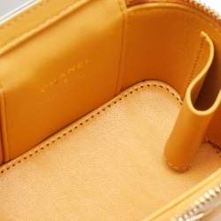 Pre Owned Chanel Yellow Quilted Leather Mini Vanity Case Chain Bag