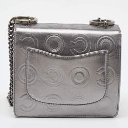 Chanel Metallic Coco Embossed Leather Mini Square Flap Bag