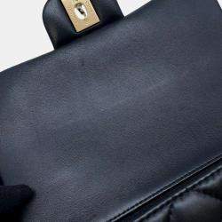 Chanel Black Lambskin Matelasse Top Handle Flap Bag