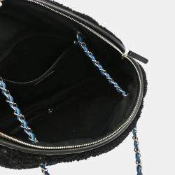 Pre Owned Chanel Black Shearling Round Shoulder Bag