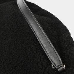 Pre Owned Chanel Black Shearling Round Shoulder Bag