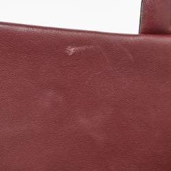 Pre Owned Chanel Red/Black Quilted Leather Engraved CC Contrast Trim Flap Shoulder Bag