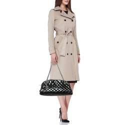 Pre Owned Chanel Black Quilted Patent Leather Medium Just Mademoiselle Bowler Bag