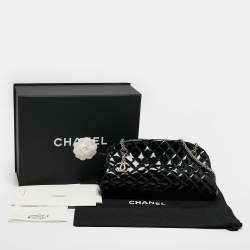 Pre Owned Chanel Black Quilted Patent Leather Medium Just Mademoiselle Bowler Bag