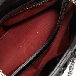 Pre Owned Chanel Black Quilted Patent Leather Medium Just Mademoiselle Bowler Bag