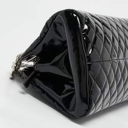 Pre Owned Chanel Black Quilted Patent Leather Medium Just Mademoiselle Bowler Bag