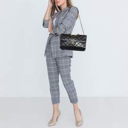 Chanel Black Quilted Aged Leather Large Perfect Edge Flap Bag