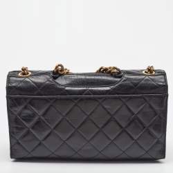Chanel Black Quilted Aged Leather Large Perfect Edge Flap Bag