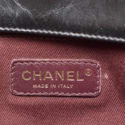 Chanel Black Quilted Aged Leather Large Perfect Edge Flap Bag