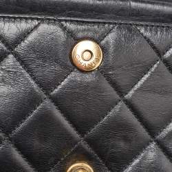 Chanel Black Quilted Aged Leather Large Perfect Edge Flap Bag