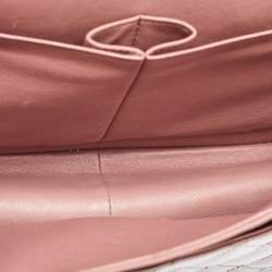 Pre Owned Chanel Antique Rose Quilted Patent Vinyl Jumbo Classic Double Flap Bag
