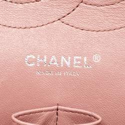 Pre Owned Chanel Antique Rose Quilted Patent Vinyl Jumbo Classic Double Flap Bag