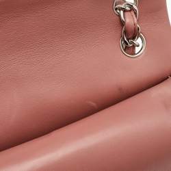 Pre Owned Chanel Antique Rose Quilted Patent Vinyl Jumbo Classic Double Flap Bag