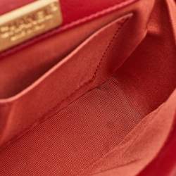Chanel Red Chevron Leather Rock The Corner Minaudiere Bag