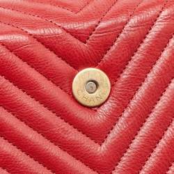 Chanel Red Chevron Leather Rock The Corner Minaudiere Bag