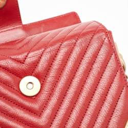 Chanel Red Chevron Leather Rock The Corner Minaudiere Bag