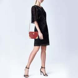 Chanel Red Chevron Leather Rock The Corner Minaudiere Bag