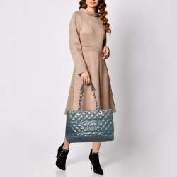 Chanel Blue Quilted Caviar Leather GST Tote