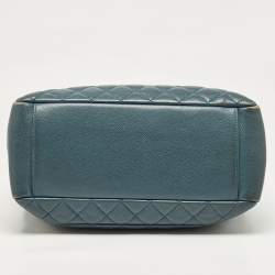 Chanel Blue Quilted Caviar Leather GST Tote