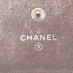 Chanel Beige Coated Tweed CC Flap Wallet