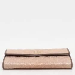 Chanel Beige Coated Tweed CC Flap Wallet