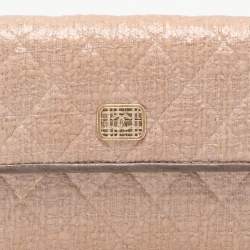 Chanel Beige Coated Tweed CC Flap Wallet