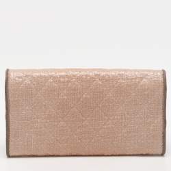 Chanel Beige Coated Tweed CC Flap Wallet