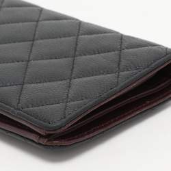 Chanel Black Quilted Caviar Leather L Yen Wallet