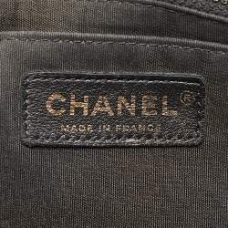 Pre Owned Chanel Black Diamond Stitched Suede Lovely Chains Flap Bag