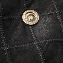 Pre Owned Chanel Black Diamond Stitched Suede Lovely Chains Flap Bag