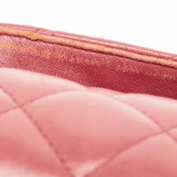 Pre Owned Chanel Red Quilted Lambskin Leather Jumbo Classic Double Flap Bag