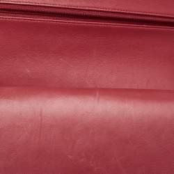 Pre Owned Chanel Red Quilted Lambskin Leather Jumbo Classic Double Flap Bag