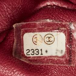 Pre Owned Chanel Red Quilted Lambskin Leather Jumbo Classic Double Flap Bag