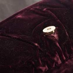 Pre Owned Chanel Purple Velvet CC Half Moon Wallet on Chain