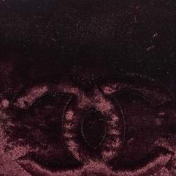 Pre Owned Chanel Purple Velvet CC Half Moon Wallet on Chain